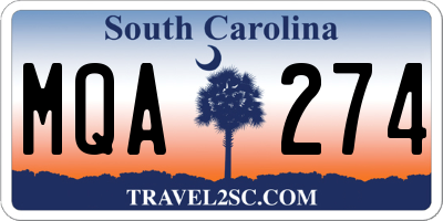 SC license plate MQA274