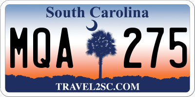 SC license plate MQA275
