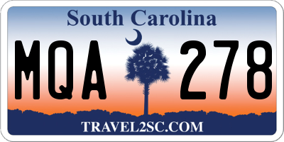 SC license plate MQA278