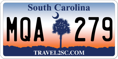 SC license plate MQA279