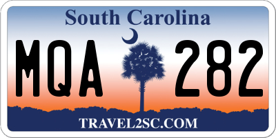 SC license plate MQA282