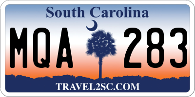 SC license plate MQA283
