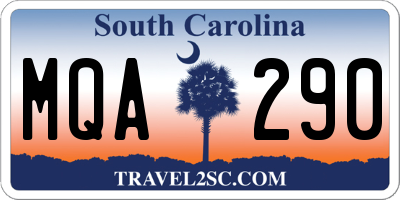 SC license plate MQA290