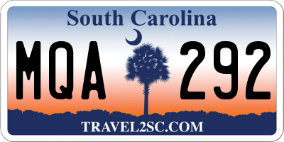 SC license plate MQA292