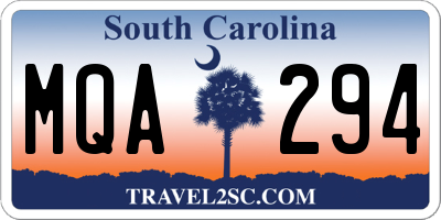 SC license plate MQA294