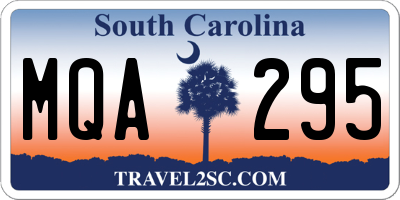 SC license plate MQA295