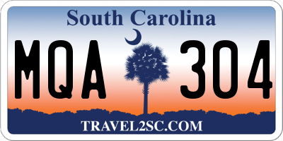SC license plate MQA304