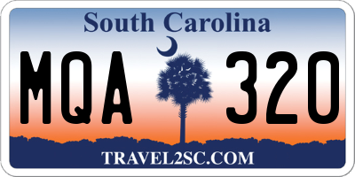 SC license plate MQA320