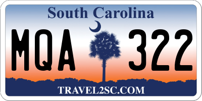 SC license plate MQA322