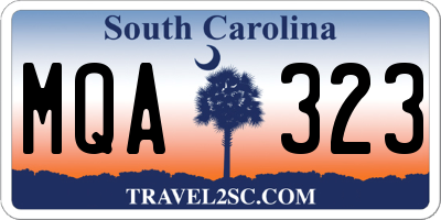SC license plate MQA323