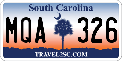 SC license plate MQA326