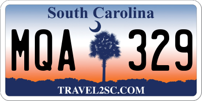 SC license plate MQA329