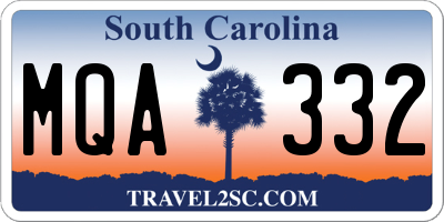 SC license plate MQA332