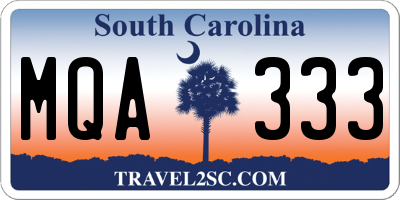 SC license plate MQA333
