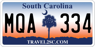 SC license plate MQA334