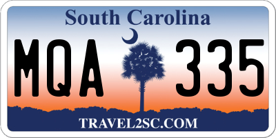 SC license plate MQA335