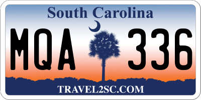 SC license plate MQA336