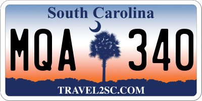 SC license plate MQA340