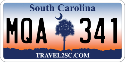 SC license plate MQA341