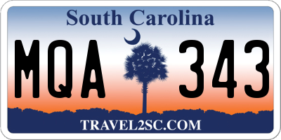 SC license plate MQA343