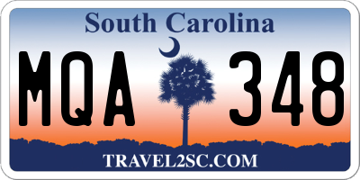 SC license plate MQA348