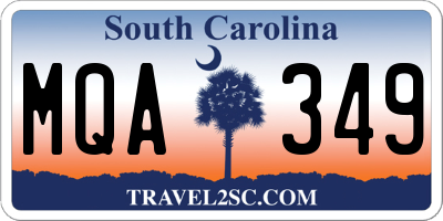 SC license plate MQA349