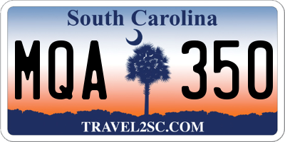 SC license plate MQA350