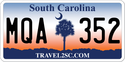 SC license plate MQA352