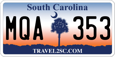 SC license plate MQA353