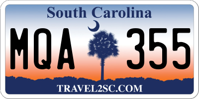 SC license plate MQA355
