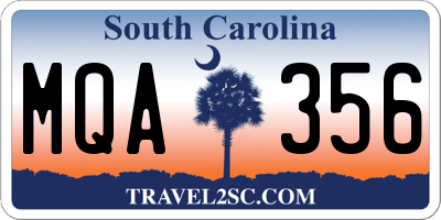 SC license plate MQA356