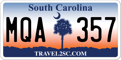 SC license plate MQA357