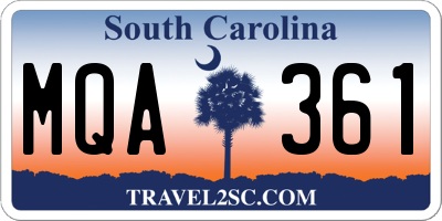 SC license plate MQA361