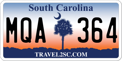 SC license plate MQA364