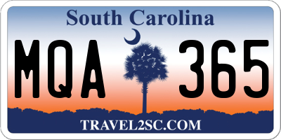 SC license plate MQA365