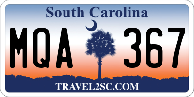 SC license plate MQA367
