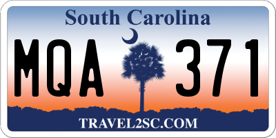 SC license plate MQA371