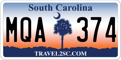 SC license plate MQA374