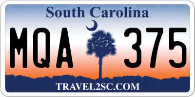 SC license plate MQA375