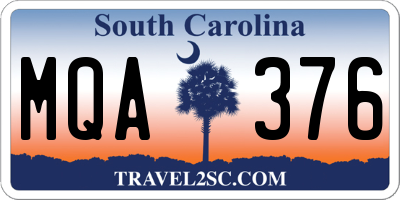 SC license plate MQA376