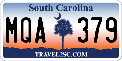 SC license plate MQA379