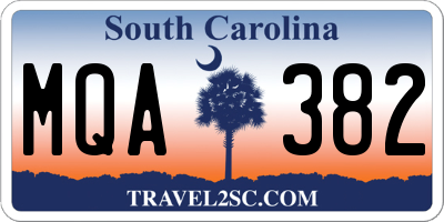 SC license plate MQA382