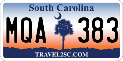 SC license plate MQA383