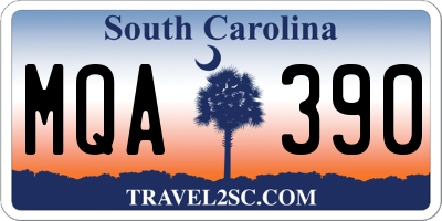 SC license plate MQA390