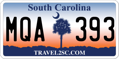 SC license plate MQA393