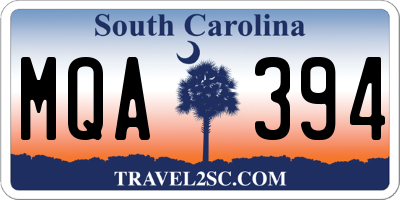 SC license plate MQA394