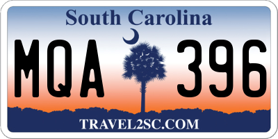 SC license plate MQA396