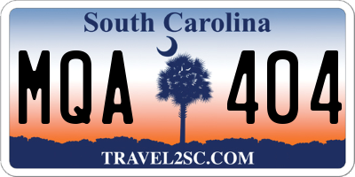 SC license plate MQA404