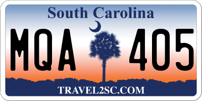 SC license plate MQA405