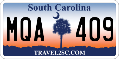 SC license plate MQA409